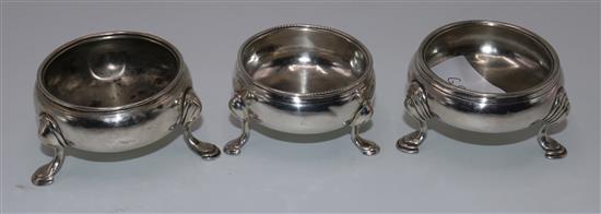 Three Georgian silver salts